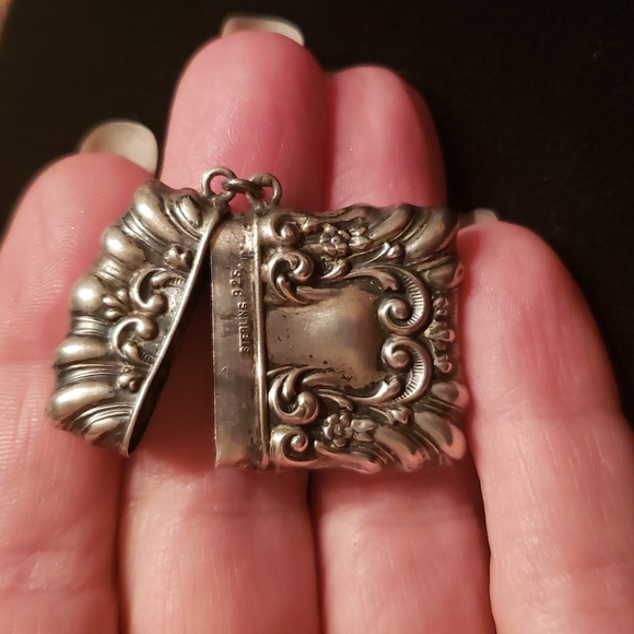 Antique Sterling GORGEOUS waves, flowers Stamp safe 😍🥰 - Picture 7 of 14